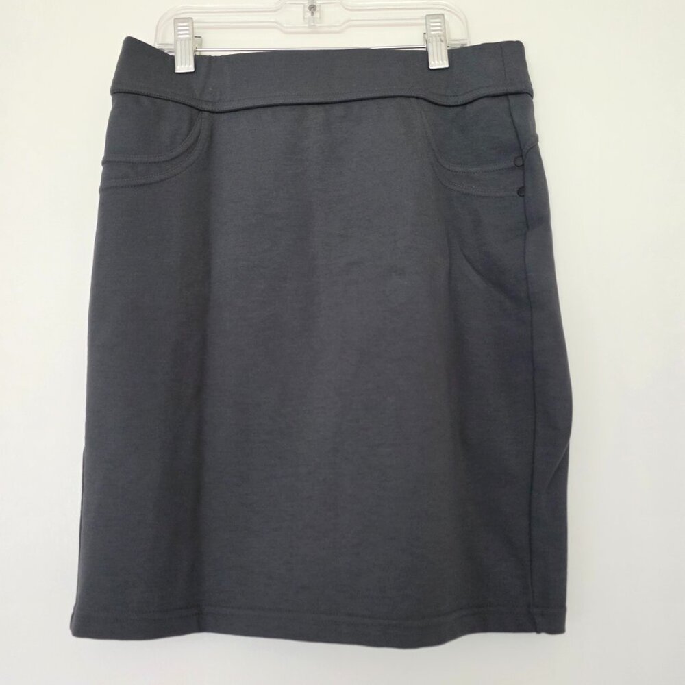 Liverpool Jeans Company Grey Pencil Skirt Stretch Pullon Size 2 / 26 Petite